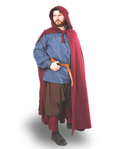 LORD WOOL Unisex Burgundy Cloak - Medieval Viking Hooded Cloak and Capes for Women and Men